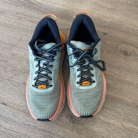 HOKA bondi 7 blue sneakers sz 9 womens - Picture 2 of 7